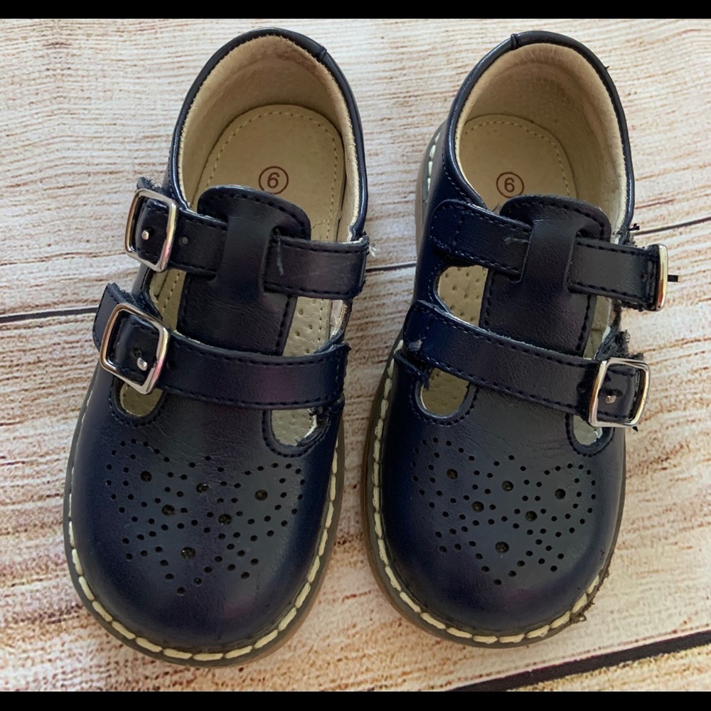 L'Amour Beatrix Toddler Girl Navy Shoes Size 6